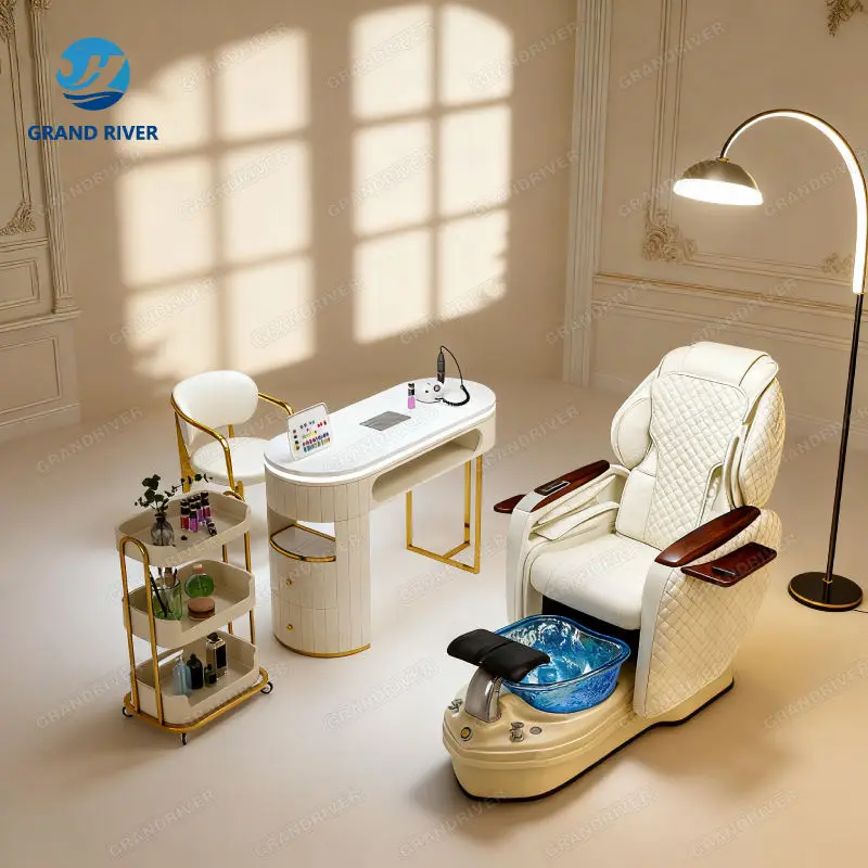 Factory Price Direct Sale Throne Style Pedicure Chair Electric Foot Spa Pedicure Chair for Manicure Station with Massage — image 6