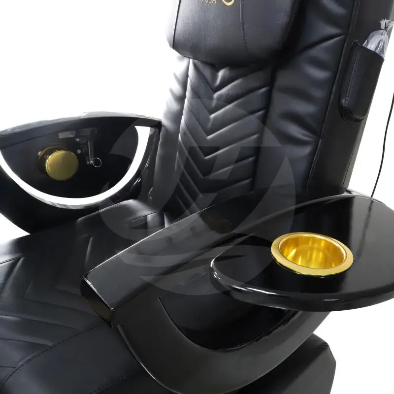 Nail Salon Black Pedicure Chair Custom Electric Ceramic Basin Spa Chair Pedicure for Manicure Luxury for Sale — image 6