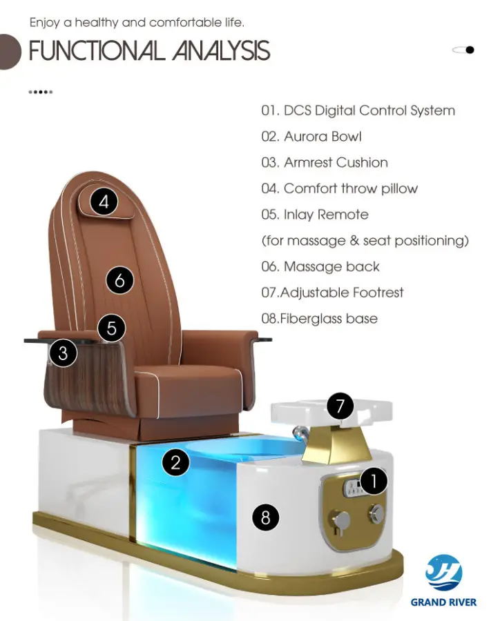 Beauty Salon Nail Pedicure Chairs 2025 Luxury Pedicure Spa Chair Pedicure Foot Spa Massage Chair — image 3