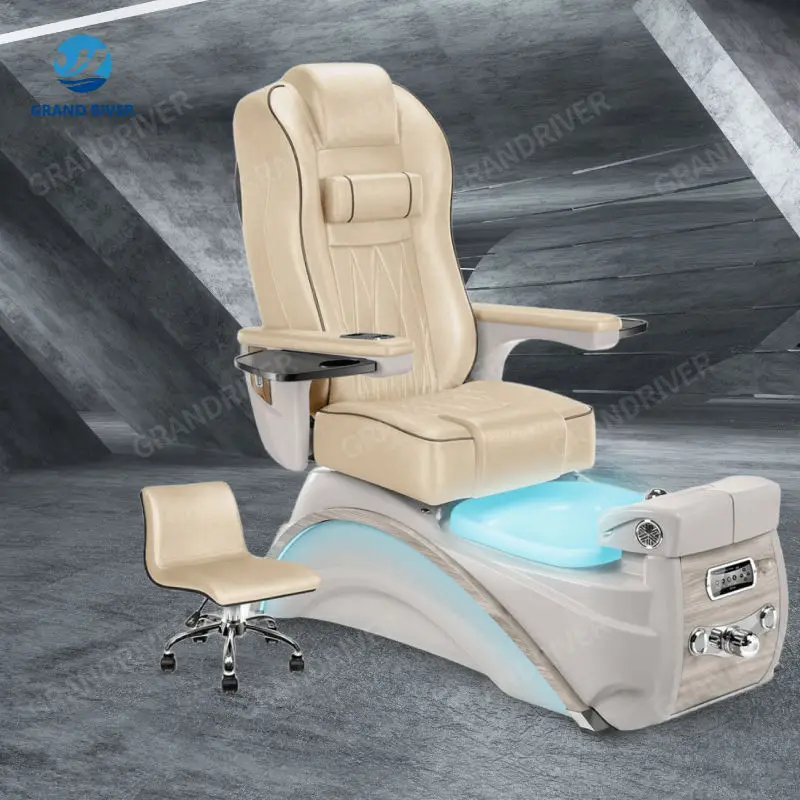 Remote Control High Back Nail Pedicure Spa Masaje Chairs for Pedicure and Manicure Chairs with Plumbing — image 4