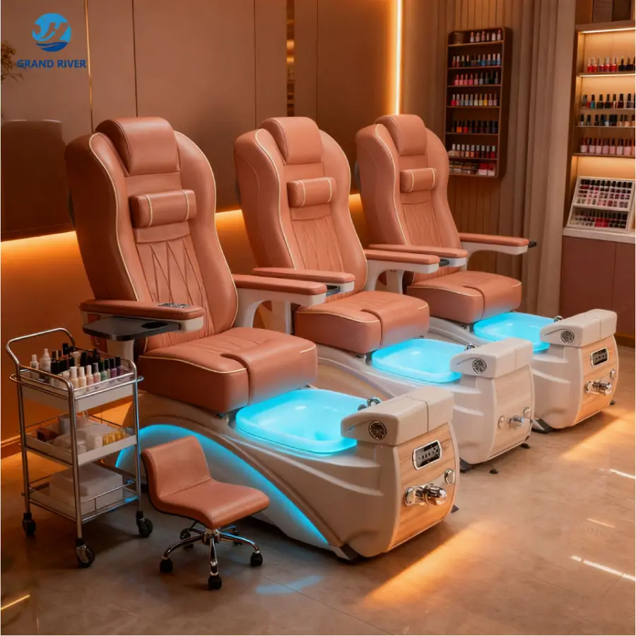 Luxury Nail Pedicure Spa Chair Pedicure Foot Spa Massage Chair for Manicure and Pedicure Electric for Salon — image 3