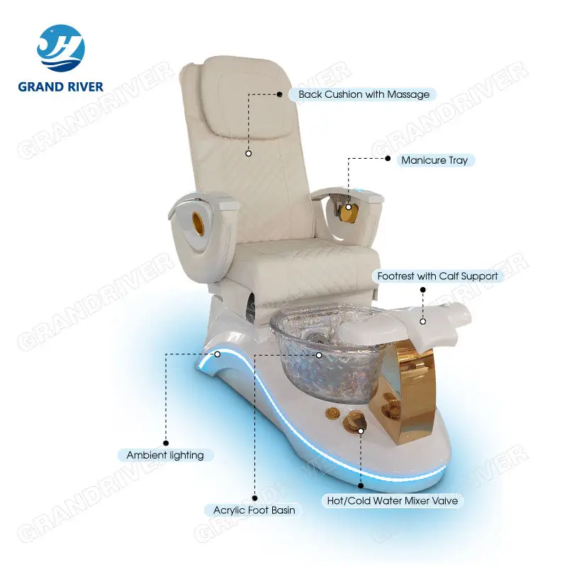 Luxury Nail Pedicure Chair for Salon Pedicure Chair with Motors Electric Foot Spa Massage Chair for Pedicure — image 3