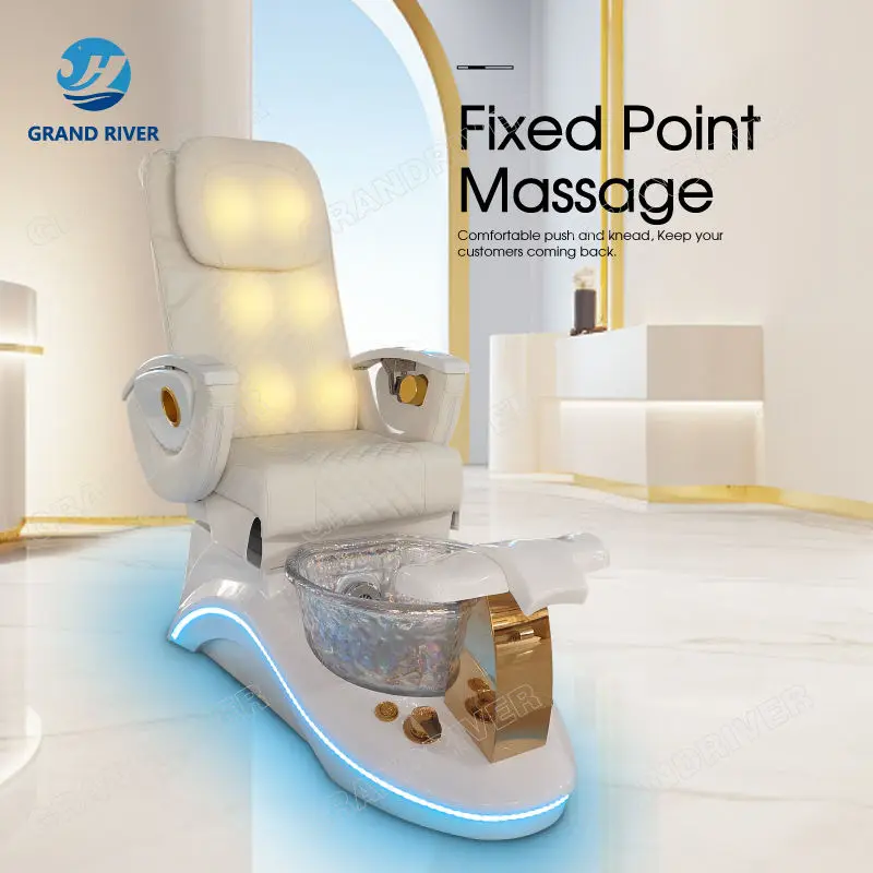 Luxury Nail Pedicure Chair for Salon Pedicure Chair with Motors Electric Foot Spa Massage Chair for Pedicure — image 4