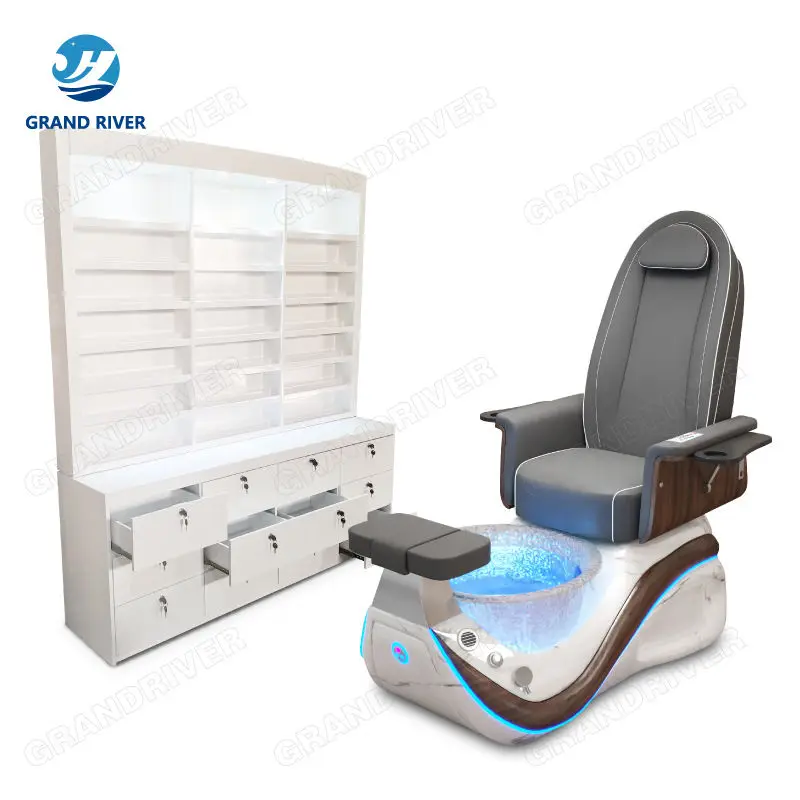 Nail Salon Furniture Foot Spa Pedicure Chair with Massage Electric Nail Display Cabinet Salon Equipment Set for Sale — view 1