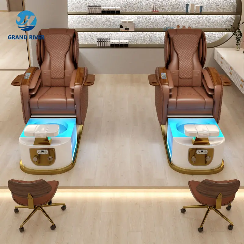 Wholesale Professional Pedicure Chair with Plumbing Luxury Spa Chair Pedicure Massage Chair for Nail Saloon — image 6