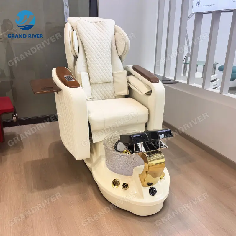 Nail Salon Furniture Supplier Electric Knead Massage Pedicure Chair Pedicure Foot Spa Pedicure Chair with Bowl Reclinabl — view 1