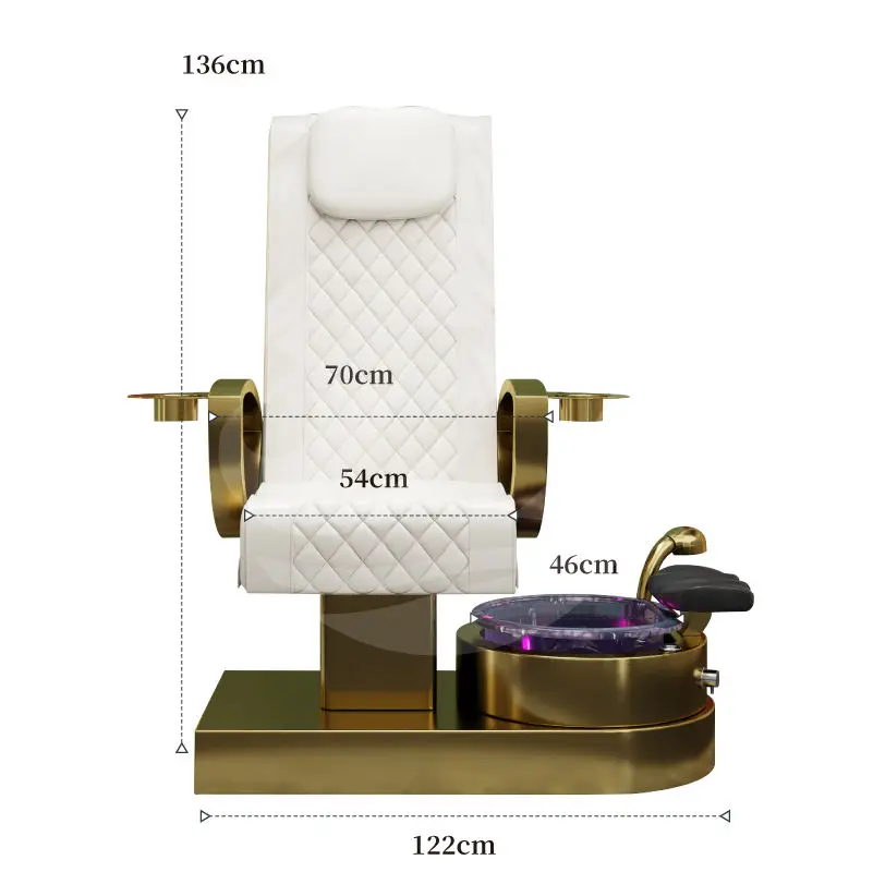 Hot Sale Pedicure Chairs for Nail Salon LED Seat Adjustable Color Vibration Massage Chair for Pedicure and Manicure — image 7