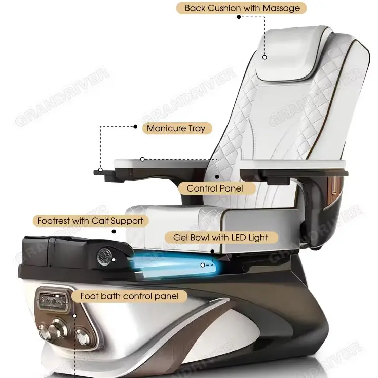 Best Price Luxury Pedicure Chair with Massage Nail Care Foot Spa Massage Chair Pedicure and Manicure Chair Electric — image 6