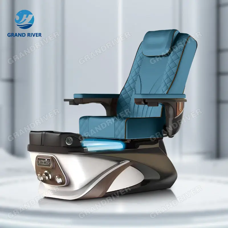 Custom Color Multi Function Magnetic Jet Foot Massage Pedicure Chair with Plumbing Electric Spa Chair for Pedicure — image 3