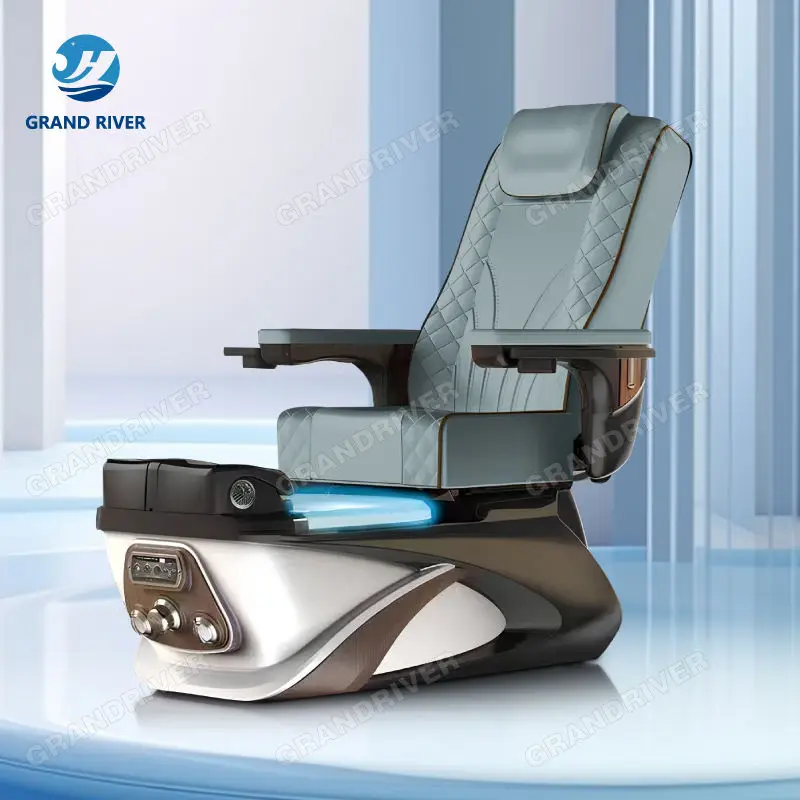 Custom Color Multi Function Magnetic Jet Foot Massage Pedicure Chair with Plumbing Electric Spa Chair for Pedicure — image 4