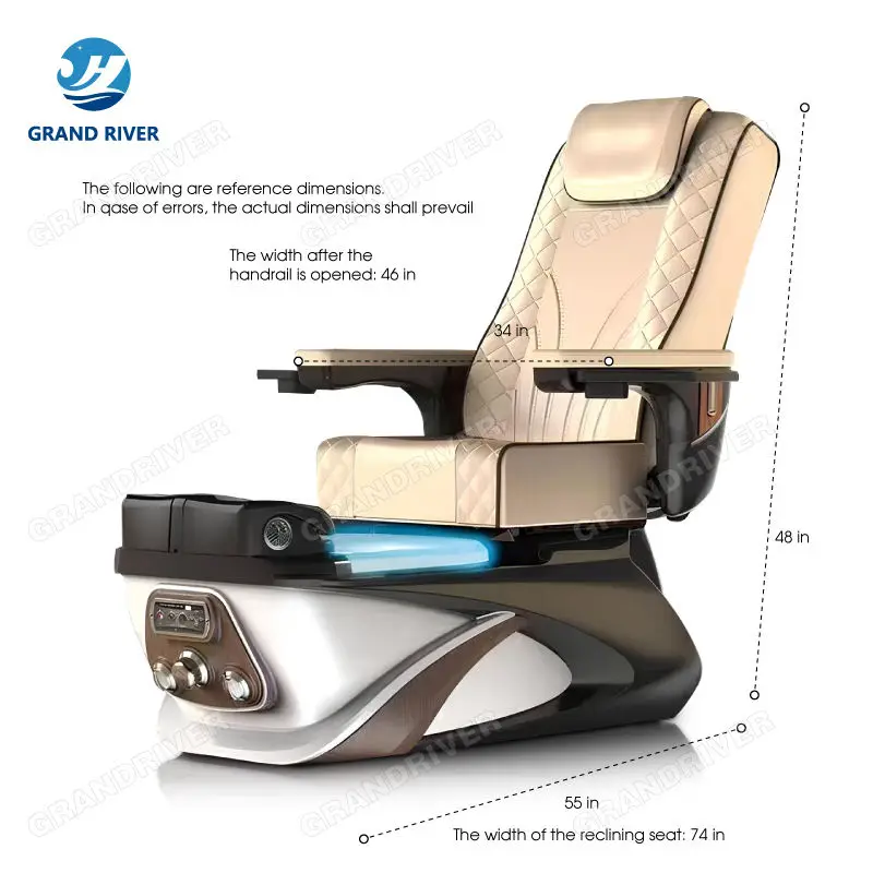Factory Price Electric Pedicure Chair with Massage Recliner Light Surfing Pedicure Sofa Chairs for Nail Salon — image 5