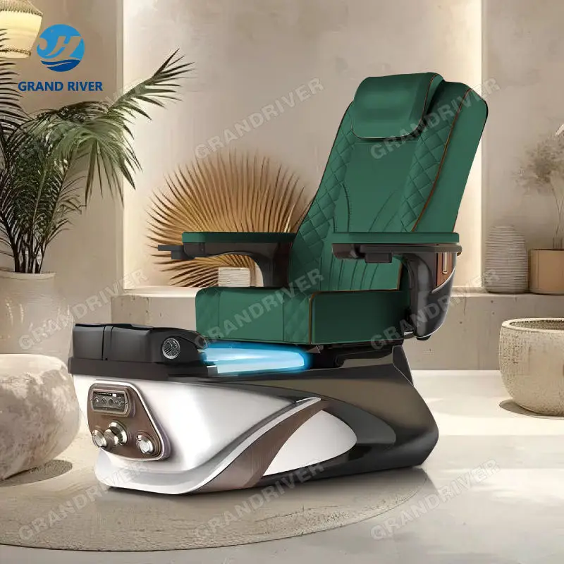 Custom Color Multi Function Magnetic Jet Foot Massage Pedicure Chair with Plumbing Electric Spa Chair for Pedicure — image 5
