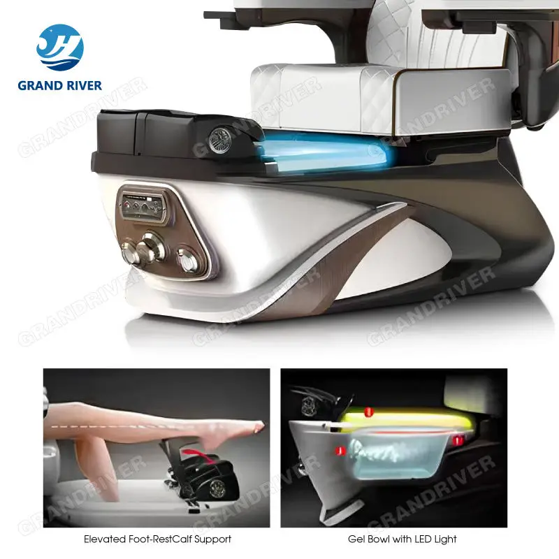 Luxury Nail Salon Foot Spa Massage Manicure Station Beauty Pedicure Chair Fiberglass Basin Spa Chair Pedicure — image 7