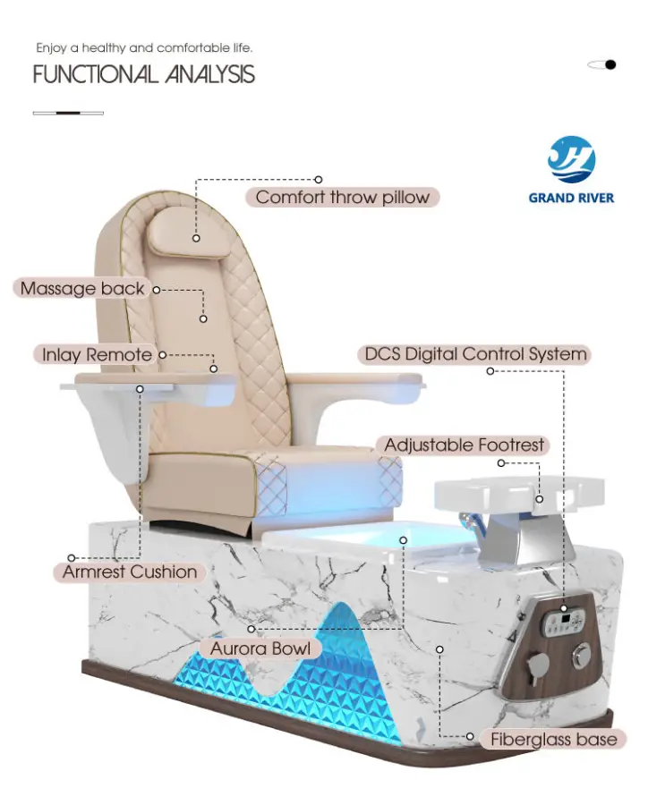 Nail Salon Furniture Luxury Spa Pedicure Chair Foot Spa Massage Chair for Manicure and Pedicure Bowl Chair Luxury Modern — image 7