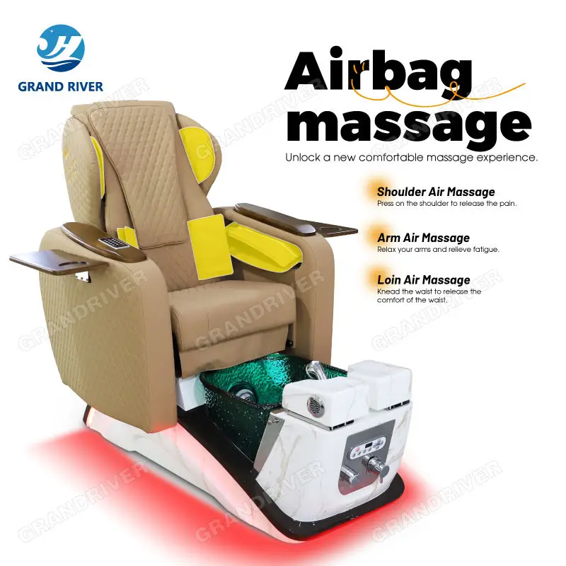 Nail Salon Furniture Whirlpool Foot Spa Pedicure Chairs for Manicure and Pedicure Chair with Airbag Massage — image 5
