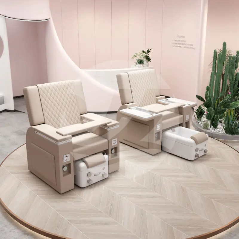 Nail Salon Furniture Reclinable Electric Spa Pedicure Chair Luxury Foot Spa Massage Chair Ceramic Basin with Jet — image 3