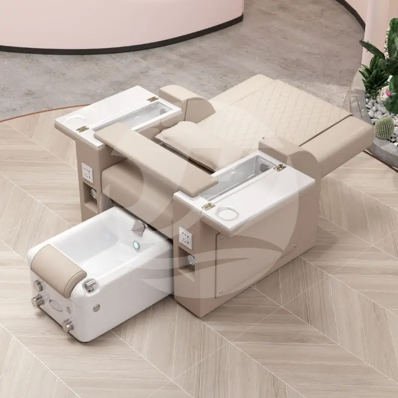 Nail Salon Furniture Reclinable Electric Spa Pedicure Chair Luxury Foot Spa Massage Chair Ceramic Basin with Jet — image 5