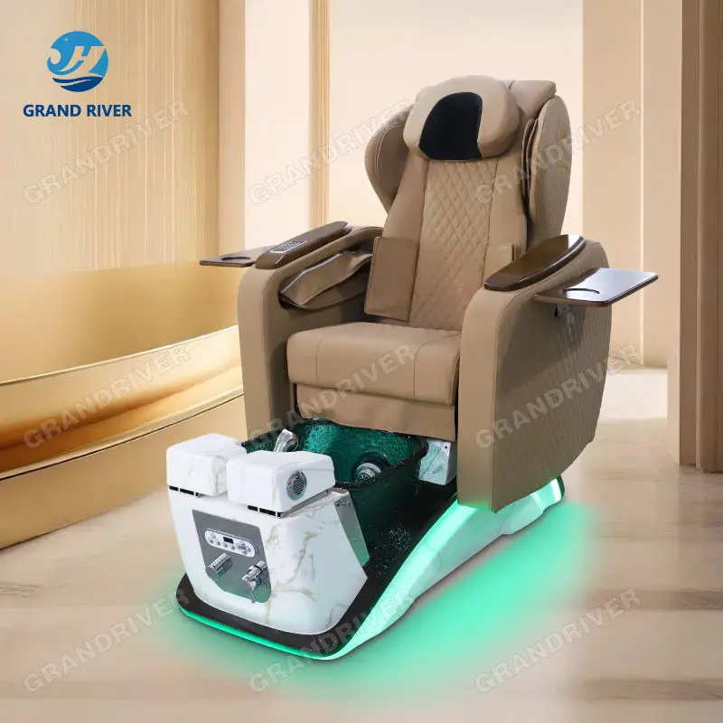 Reclining Salon Nail Spa Chair Pedicure and Manicure Chair with Massage Electric Pedicure Chairs with Drain Pump — view 1