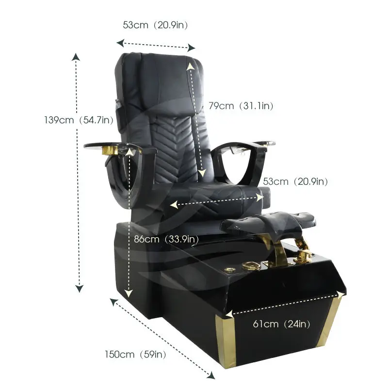 Luxury Modern Black Whirlpool Pedicure Chair Spa Massage Foot Care Chair for Nail Salon Pedicure Chairs with Jet — image 4