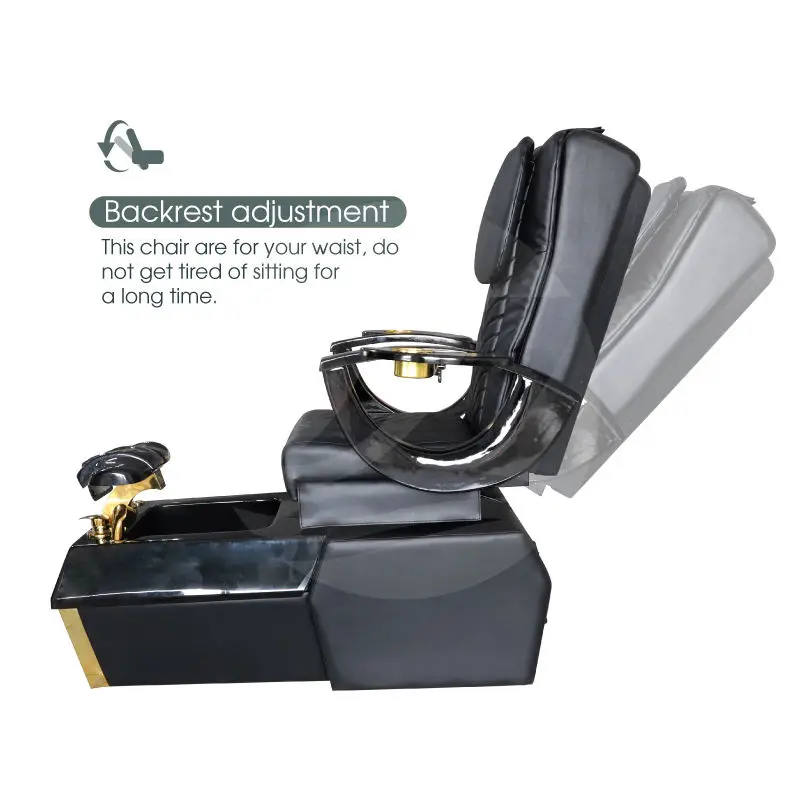 Luxury Modern Black Whirlpool Pedicure Chair Spa Massage Foot Care Chair for Nail Salon Pedicure Chairs with Jet — image 7