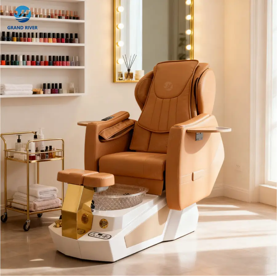 Custom High End Salon Automatic airbag Massaging Nail Pedicure Chair Spa Foot Care Manicure and Pedicure Chairs with Mas — view 5