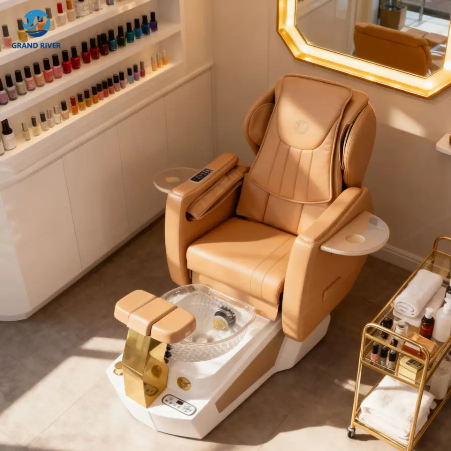 Custom High End Salon Automatic airbag Massaging Nail Pedicure Chair Spa Foot Care Manicure and Pedicure Chairs with Mas — view 6