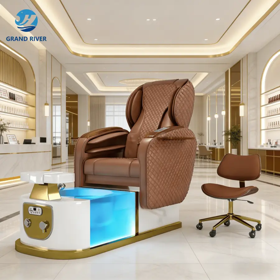 Luxury Salon Furniture Salon Pedicure Massage Chair for Nail Care Foot Spa Chair Electric Pedicure Chairs with Massage — view 1