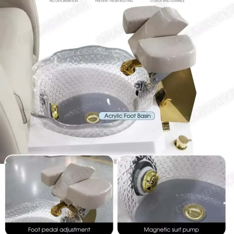 Nail Salon Electric Foot Massage Spa Manicure and Pedicure Chairs Pedicure Furniture Airbag Massaging Chair for Pedicure — image 5
