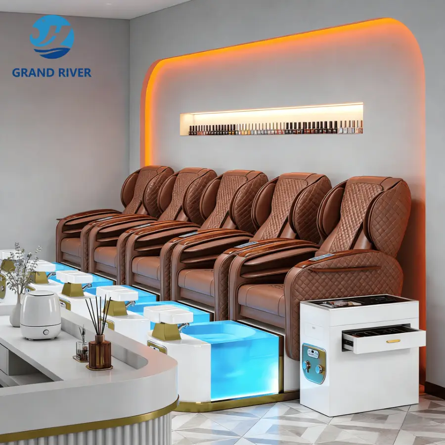 Luxury Salon Furniture Salon Pedicure Massage Chair for Nail Care Foot Spa Chair Electric Pedicure Chairs with Massage — image 3
