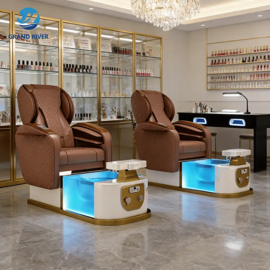 Luxury Salon Furniture Salon Pedicure Massage Chair for Nail Care Foot Spa Chair Electric Pedicure Chairs with Massage — image 5