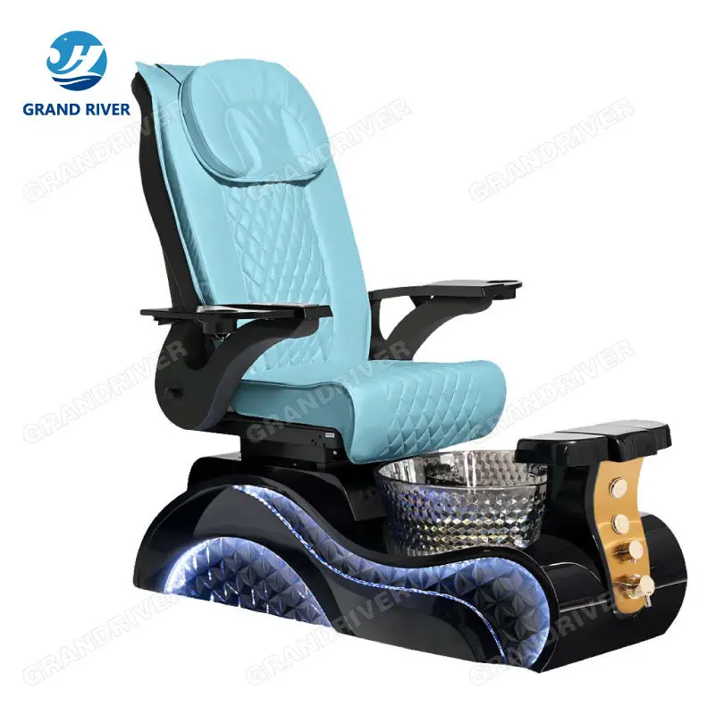 Multi Function Customizable Knead Massage Pedicure Bowl Chair Fiberglass Basin Nail Salon Manicure Pedicure Chair Luxury Modern — image 6
