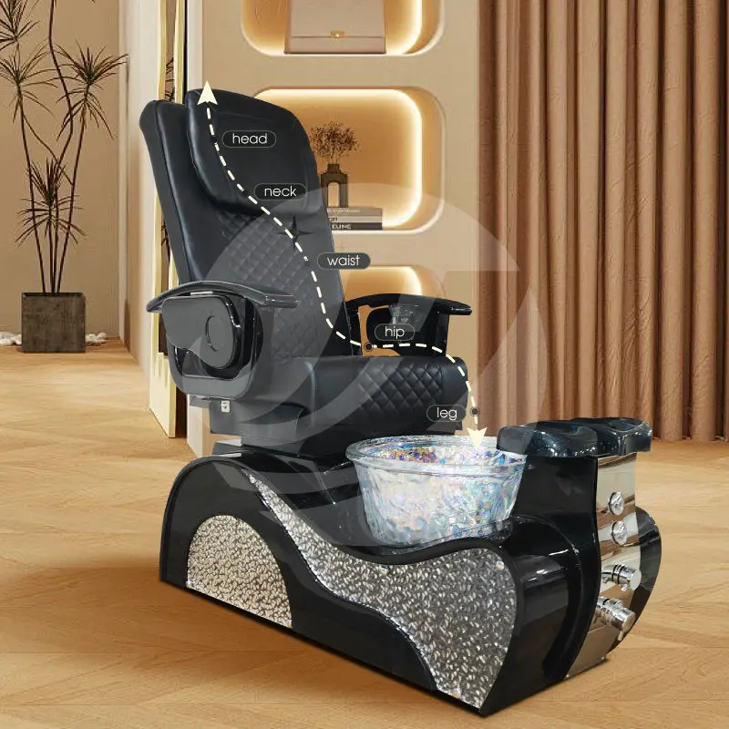Nail Salon Furniture Modern Luxury Throne Professional Foot Spa Massage Manicure Pedicure Chairs High Back — view 1