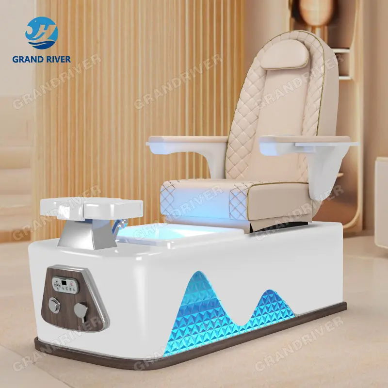 Wholesale Luxury Throne High Back Foot Spa Massage Manicure Chair Professional Pedicure Chairs for Nail Salon With LED — view 1