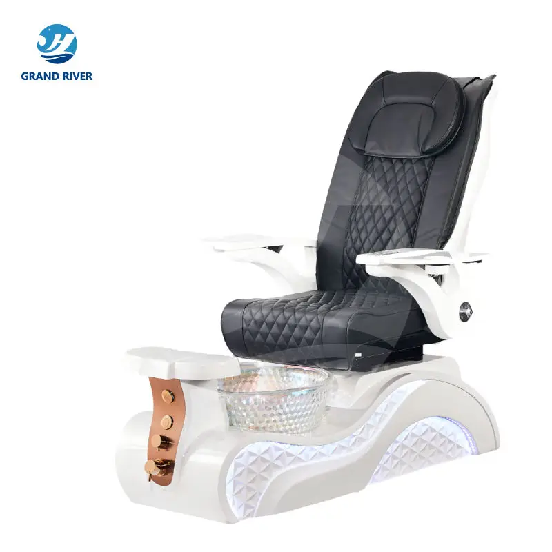 Professional Luxury Nail Salon Furniture Black Golden Electric Reclining Massage Manicure Foot Spa Pedicure Chairs With — view 1