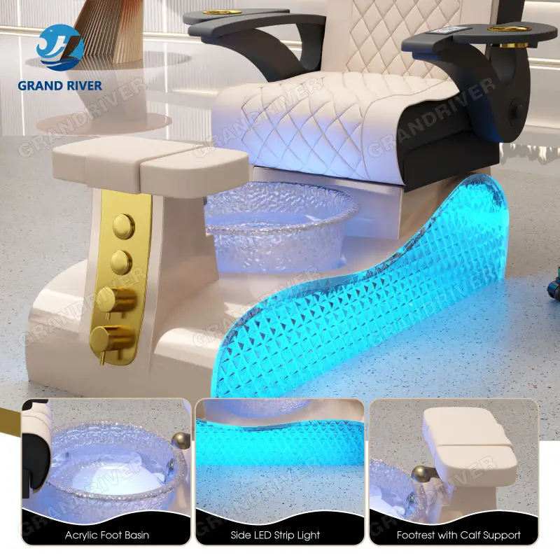 Multi Functional Foot Spa Massage Chair Luxury Salon Furniture Nail Pedicure Bowl Chairs for Manicure Electric — view 6