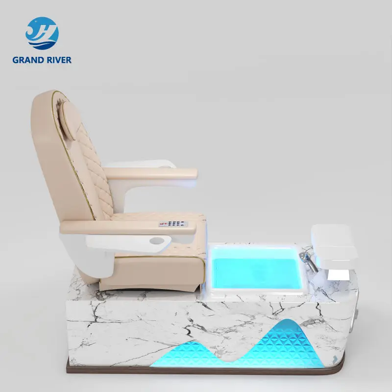 Wholesale Luxury Throne High Back Foot Spa Massage Manicure Chair Professional Pedicure Chairs for Nail Salon With LED — image 7