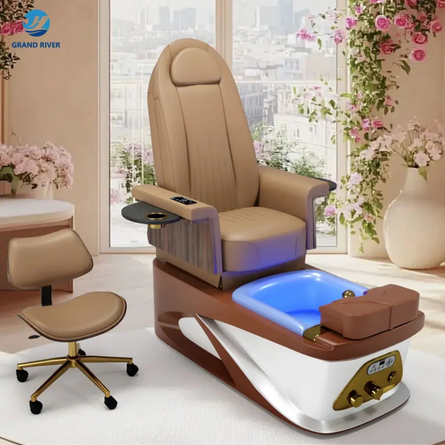 Factory Direct Sale Nail Saloon Recliner Pedicure Sofa Spa Furniture Foot Spa Massage Chair for Manicure Pedicure Chairs — view 1