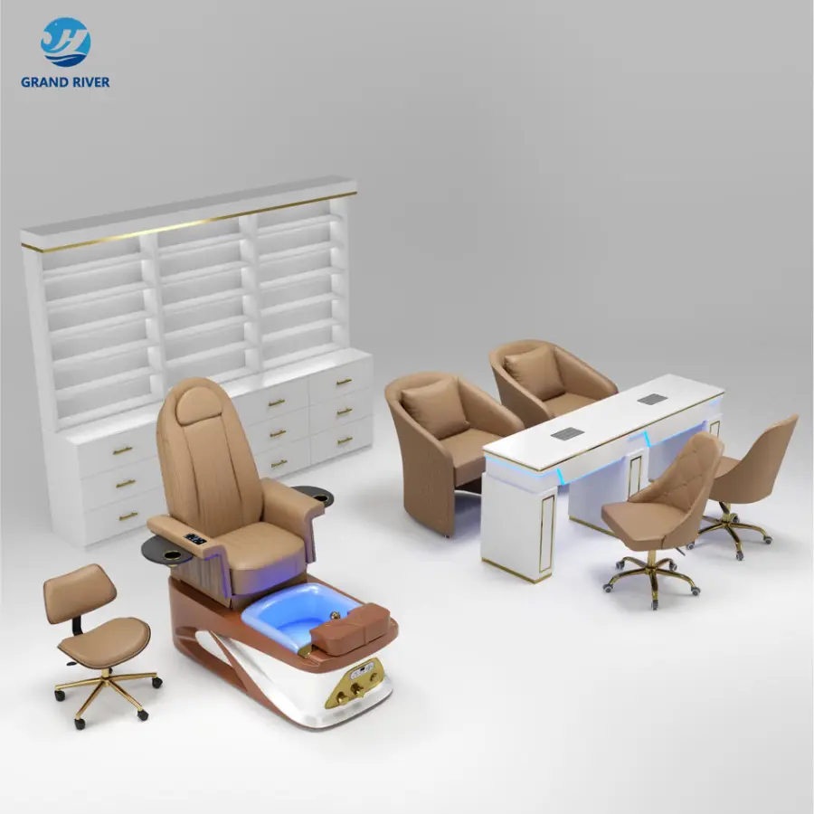 Factory Direct Sale Nail Saloon Recliner Pedicure Sofa Spa Furniture Foot Spa Massage Chair for Manicure Pedicure Chairs — image 3