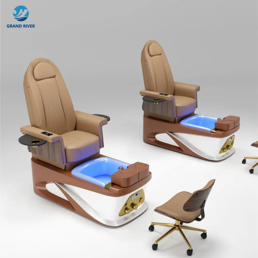 Factory Direct Sale Nail Saloon Recliner Pedicure Sofa Spa Furniture Foot Spa Massage Chair for Manicure Pedicure Chairs — image 4