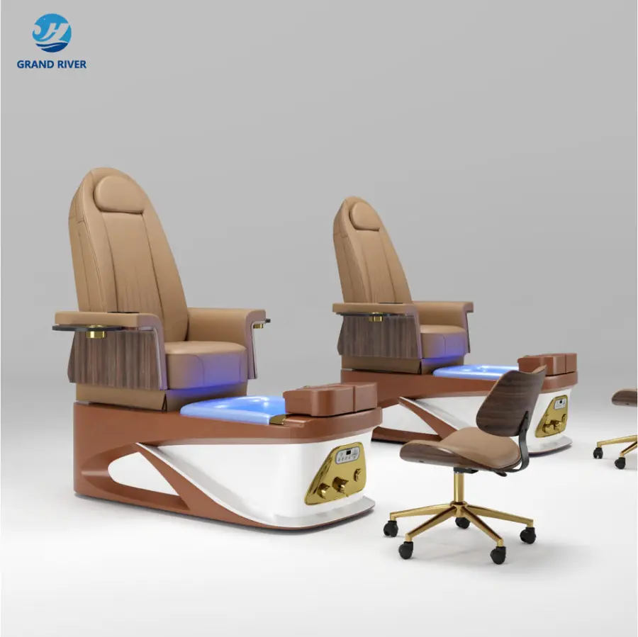 Factory Direct Sale Nail Saloon Recliner Pedicure Sofa Spa Furniture Foot Spa Massage Chair for Manicure Pedicure Chairs — image 5