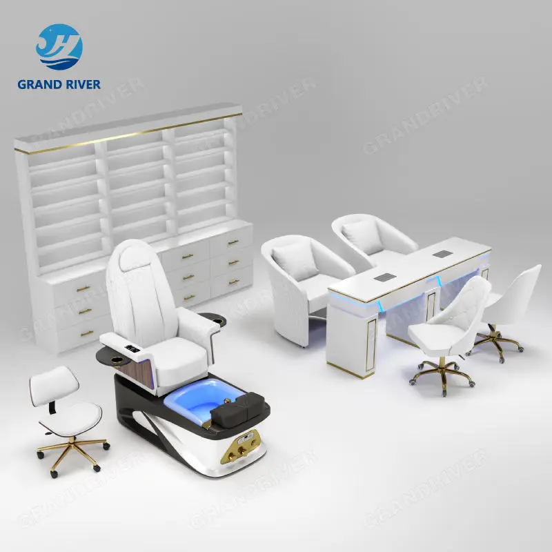 High Quality Vietnam Foot Spa Pedicure Chairs Luxury Manicure Nail Massage Chair for Salon Nail Pedicure Chair with Jet — image 7