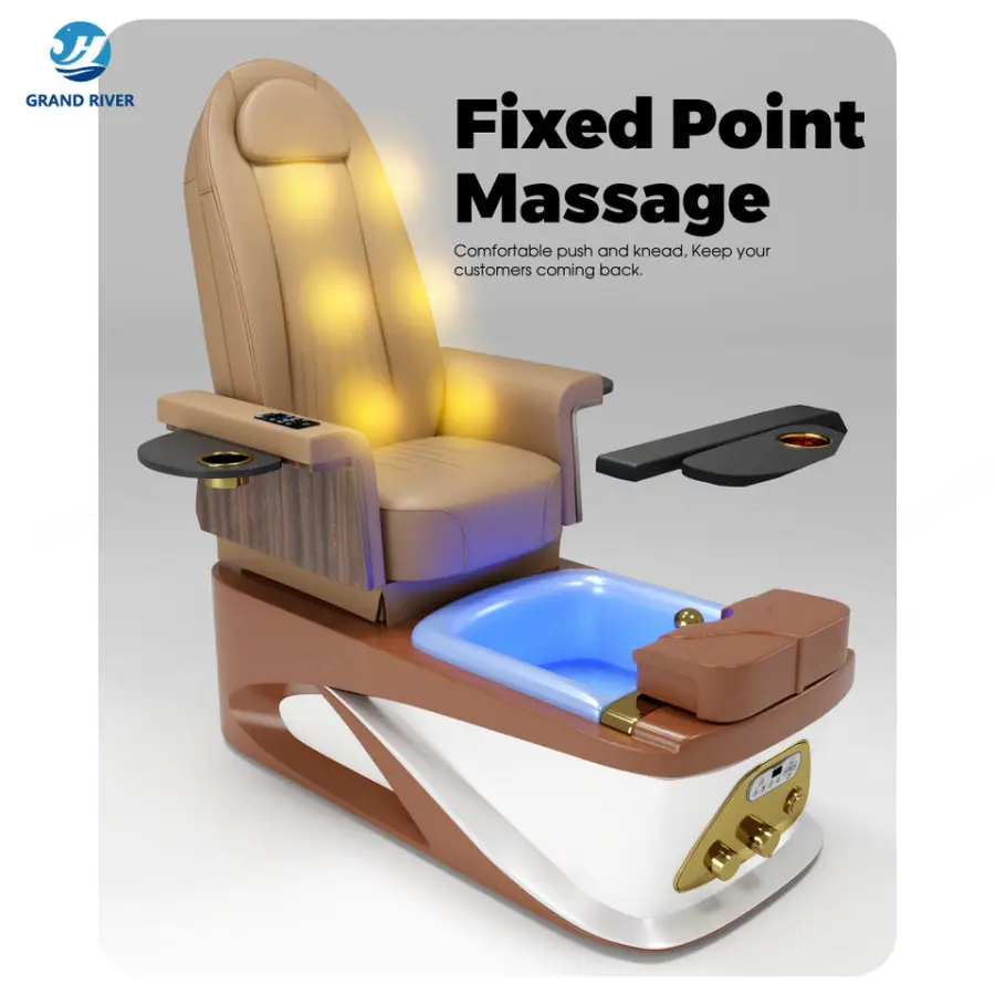 Factory Direct Sale Nail Saloon Recliner Pedicure Sofa Spa Furniture Foot Spa Massage Chair for Manicure Pedicure Chairs — image 7