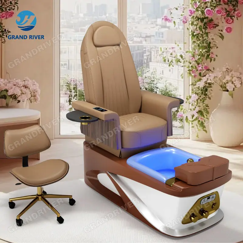 Nail Salon Furniture Set Electric Foot Spa Pedicure Chair Professional High Back Spa Massage Chairs for Manicure and Pedicure — image 3