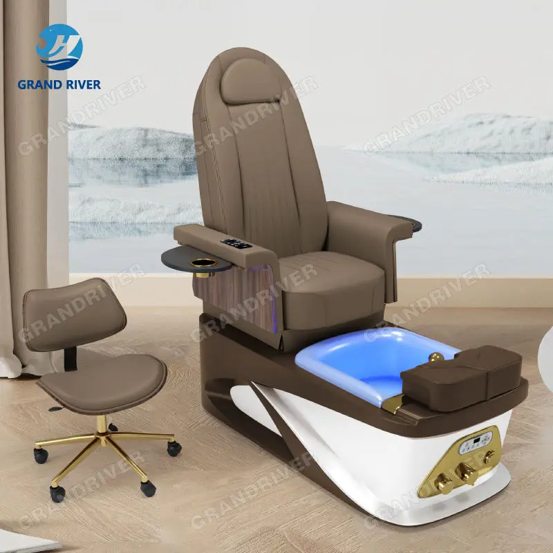 Nail Salon Furniture Set Electric Foot Spa Pedicure Chair Professional High Back Spa Massage Chairs for Manicure and Pedicure — image 4