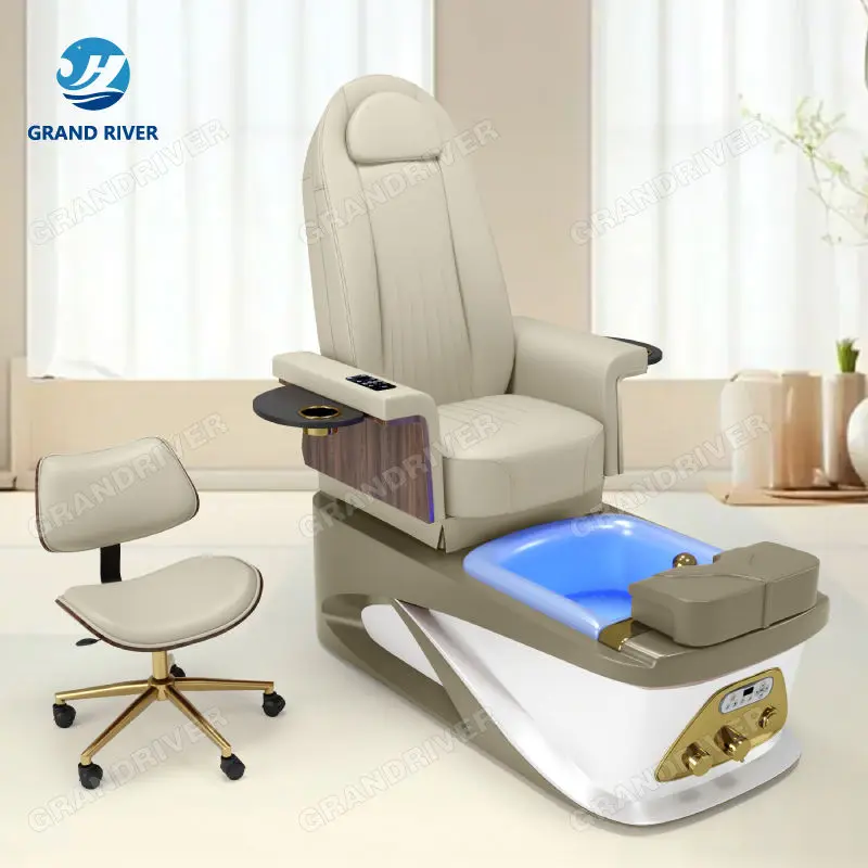 Nail Salon Furniture Set Electric Foot Spa Pedicure Chair Professional High Back Spa Massage Chairs for Manicure and Pedicure — image 5