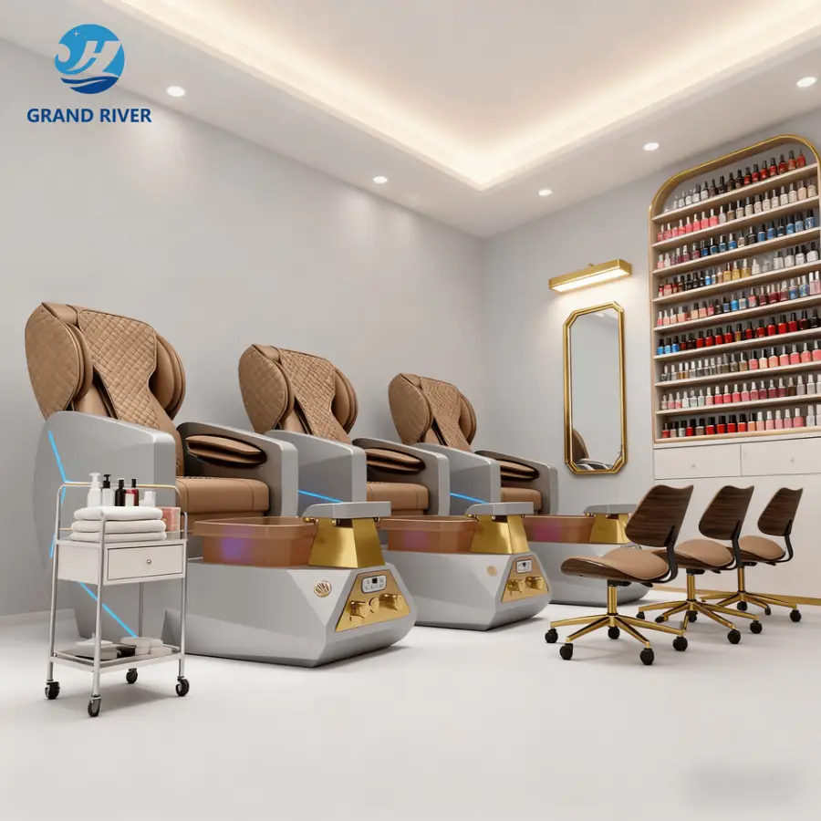 Original Design American Style king Size Pedicure Chair Foot Spa Nail Massage Chair for Manicure and Pedicure Station wi — view 1