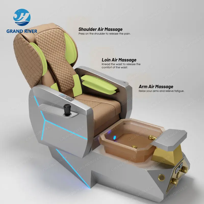 Original Design American Style king Size Pedicure Chair Foot Spa Nail Massage Chair for Manicure and Pedicure Station with Led — image 6