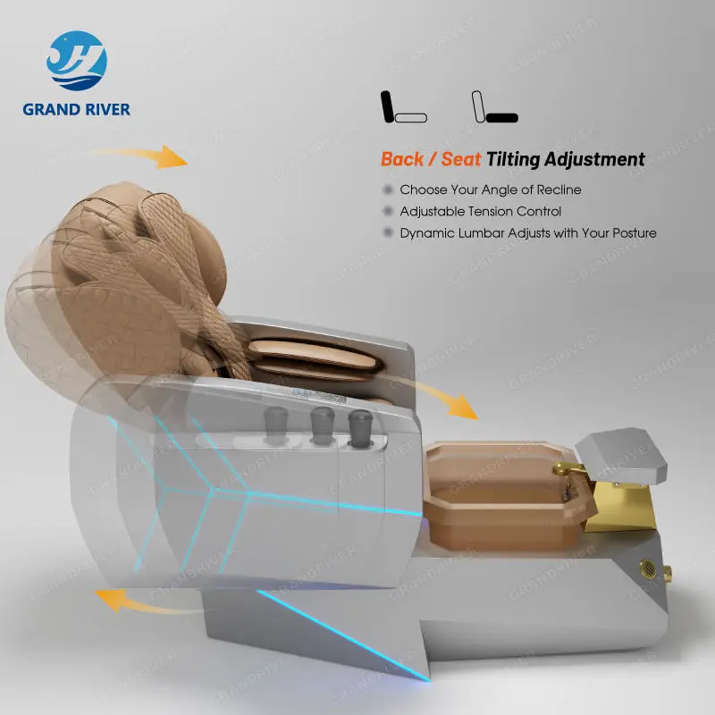 Original Design American Style king Size Pedicure Chair Foot Spa Nail Massage Chair for Manicure and Pedicure Station with Led — image 7
