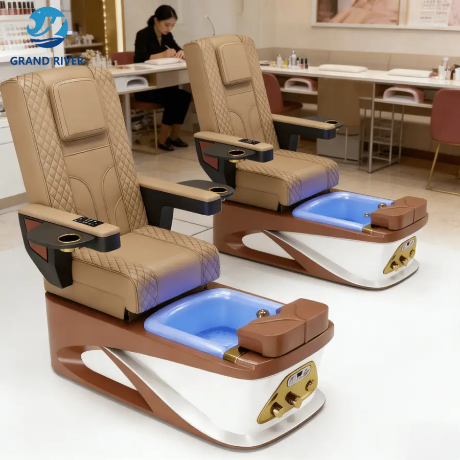 Luxury Nail Salon Furniture Beauty Modern Whirlpool Pedicure Chair No Plumbing Light Surfing Spa Massage Chair for Pedic — view 1