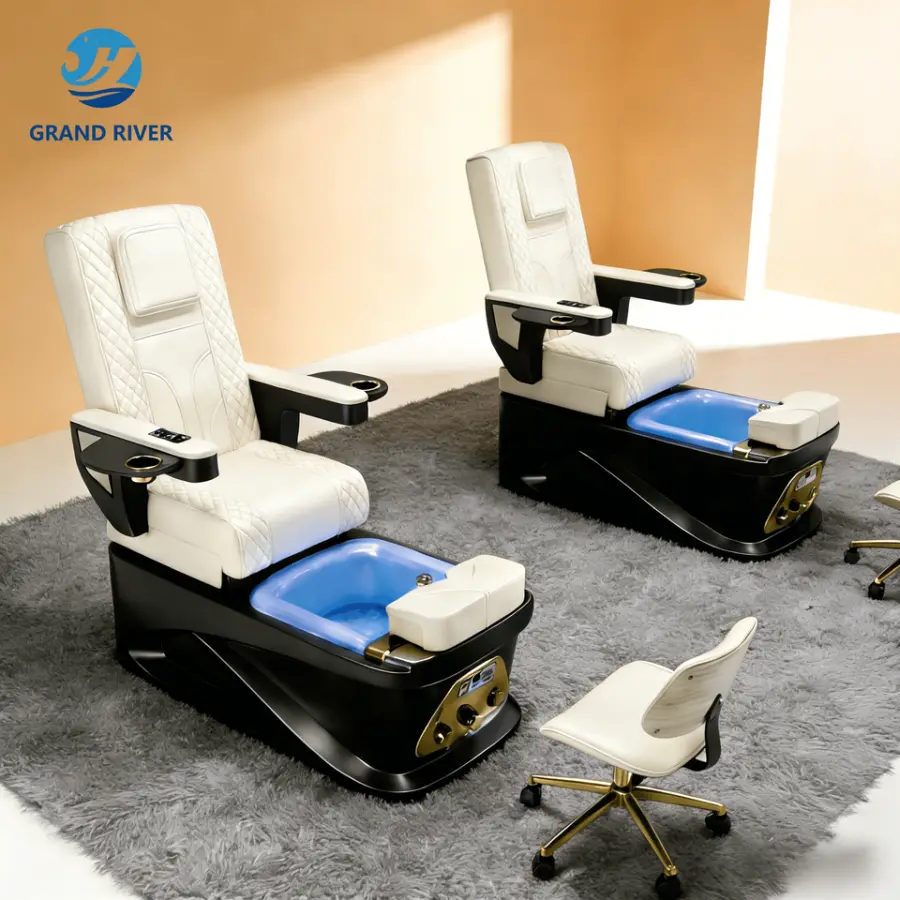 Luxury Nail Salon Furniture Beauty Modern Whirlpool Pedicure Chair No Plumbing Light Surfing Spa Massage Chair for Pedicure — image 4